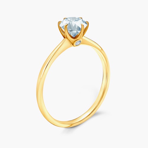 Pierścionek zaręczynowy The Journey: złoty, akwamaryn